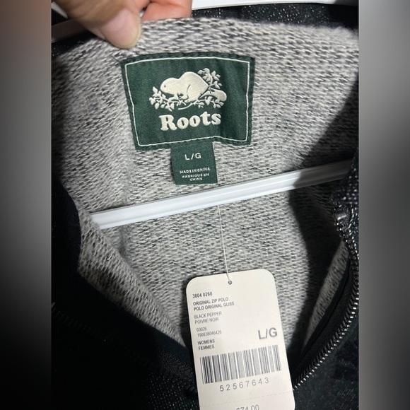 Roots Women Charcoal 1/4 Zip-Up Sweater - Picture 4 of 5